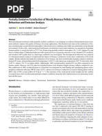 Partially Oxidative Torrefaction of Woody Biomass Pellets: Burning Behaviour and Emission Analysis