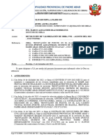 Informe N°001 - Devolución de Valorización de Obra N°01 - Agosto Del 2023 - Cui N°2527844 - Puente Aguaytillo - Ejecutor