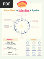 Telling Time in Spanish Cheat Sheet