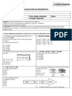 Prueba de Matemática 4 Basico