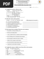 Quiz Elementary 3th English File