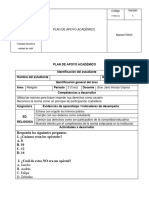 Formato - Plan de Apoyo Académico Religión Octavo