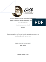 Importancia y Retos Del Derecho Consular Guatemalteco A La Luz de La Realidad Migratoria Que Atraviesa