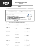 One and Two Step Equations