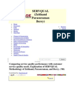 Servqual (Zeithaml Parasuraman Berry)