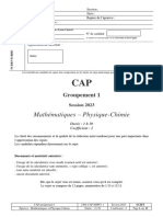 Certificat D Aptitude Professionnelle 2023 - Math Matiques - Physique Chimie - Groupement 1 155795