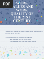 Work Values and Work Quality of The 21ST Century