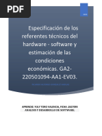 Especificación de Los Referentes Técnicos Del Hardware - Software y Estimación de Las Condiciones Económicas. GA2-220501094-AA1-EV03