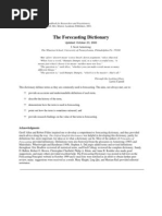 The Forecasting Dictionary: J. Scott Armstrong (Ed.) : Norwell, MA: Kluwer Academic Publishers, 2001