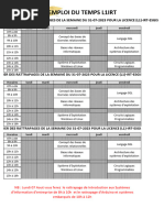 Calendrier Des Rattrapages 31 - Juillet - 2023 l1 Irt