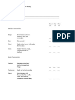 Standard Score Sheet For Pastry