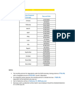 Hmo Enrollment - Premium Deduction Schedule: Pay-Out Date Premium Payment Coverage