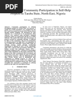 Assessment of Community Participation in Self-Help Projects in Taraba State, North-East, Nigeria