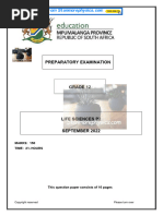 MP Life Sciences Grade 12 SEPT 2022 P2 and Memo