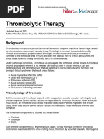 Thrombolytic Therapy - Background, Thrombolytic Agents, Thrombolytic Therapy For Acute Myocardial Infarction