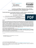 Social Networks in Personnel Selection Profile Features Analyzed and Issues Faced by Hiring Professionals