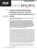 Interface Designed Mos2 Gaas Heterostructure Solar Cell With Sandwich Stacked Hexagonal Boron Nitride