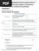 Examen - (ACDB2-17.5%) (SUP2) Actividad Suplementaria 4 - Analiza Los Fundamentos Legales y Doctrinarios Referentes de Los Contratos en Particular Estudiados