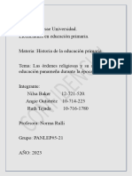 Ordenes Religiosa Trabajo Grupal