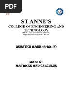 Ma3151 Matrices and Calculus 1876243520 Que Bank (Ma3151) Mat&Cal