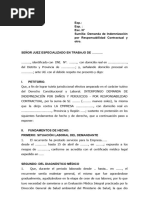 Demanda de Indemnización Por Responsabilidad Contractual (Enfermedad Ocupacional)