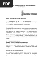 Demanda de Indemnización Por Responsabilidad Contractual (Enfermedad Ocupacional