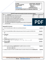 Evaluation MATHS N°1 Semestre1 Classe 6e 2022 2023