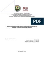 La Guerra Civil en Uruguay 1839-1852. Revolución de 1904. Sociedad y Partidos Políticos en Uruguay.