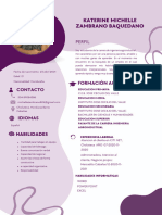 Curriculum Profesional Creativo Morado