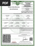 Estados Unidos Mexicanos Acta de Nacimiento: Identificador Electrónico