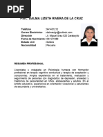 CV - Psicologa Rivera