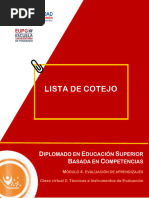 Lectura 1. Lista de Cotejo