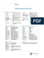 Excel Keyboard Shortcuts For A PC v2