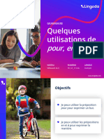 Quelques Utilisations De: Pour en À