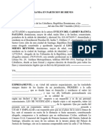 Demanda en Particion de Bienes Por Concubinato o de Hechos Evelyn Batista