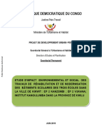 Etude D Impact Environnemental Et Social Des Travaux de Réhabilitation Et de Mo