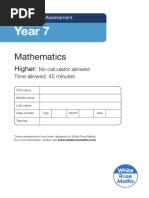 Year 7 Autumn Higher Assessment2018