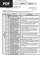 Y9 Volleyball Criterion C Rubric