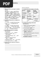 L1 A2 U1 Vocabulary Higher