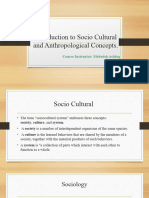 Introduction To Socio Cultural and Anthropological Concepts