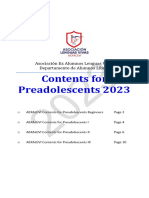 2023 - Contents For Preadolescents