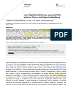 Believing Is Doing: Emotion Regulation Beliefs Are Associated With Emotion Regulation Behavioral Choices and Subjective Well-Being