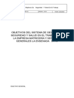 Objetivos Del Sistema de Gestión de Seguridad y Salud en El Trabajo