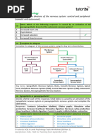 Biopsychology Topic Worksheet Year 1 Sample