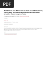 Analytical Solution of Maxwells Equations For Arbitrarily Moving Point Charges