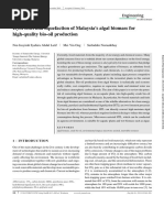 Hydrothermal Liquefaction of Malaysia's Algal Biomass For High Quality Bio Oil Production