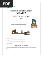 Year 7 Foods Workbook 2022 2