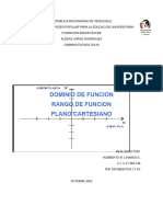 Informe de Dominio, Rango y Plano Cartesiano