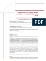 Estimación Del Caudal Medio de Lixiviados Generados en El Vertedero de Viñales, Pinar Del Río