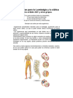 Sugerencias para La Lumbargia y La Ciatica Cae 2021